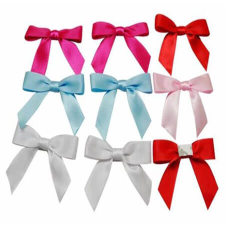 easy sample red ribbon bow with adhesive tape